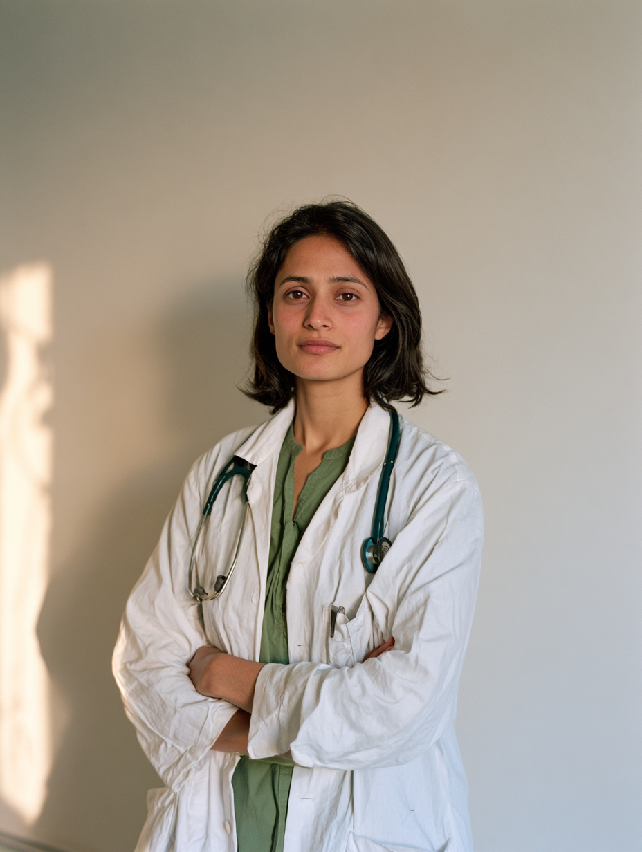 Clinician at a community cancer screening camp for the SANKET study